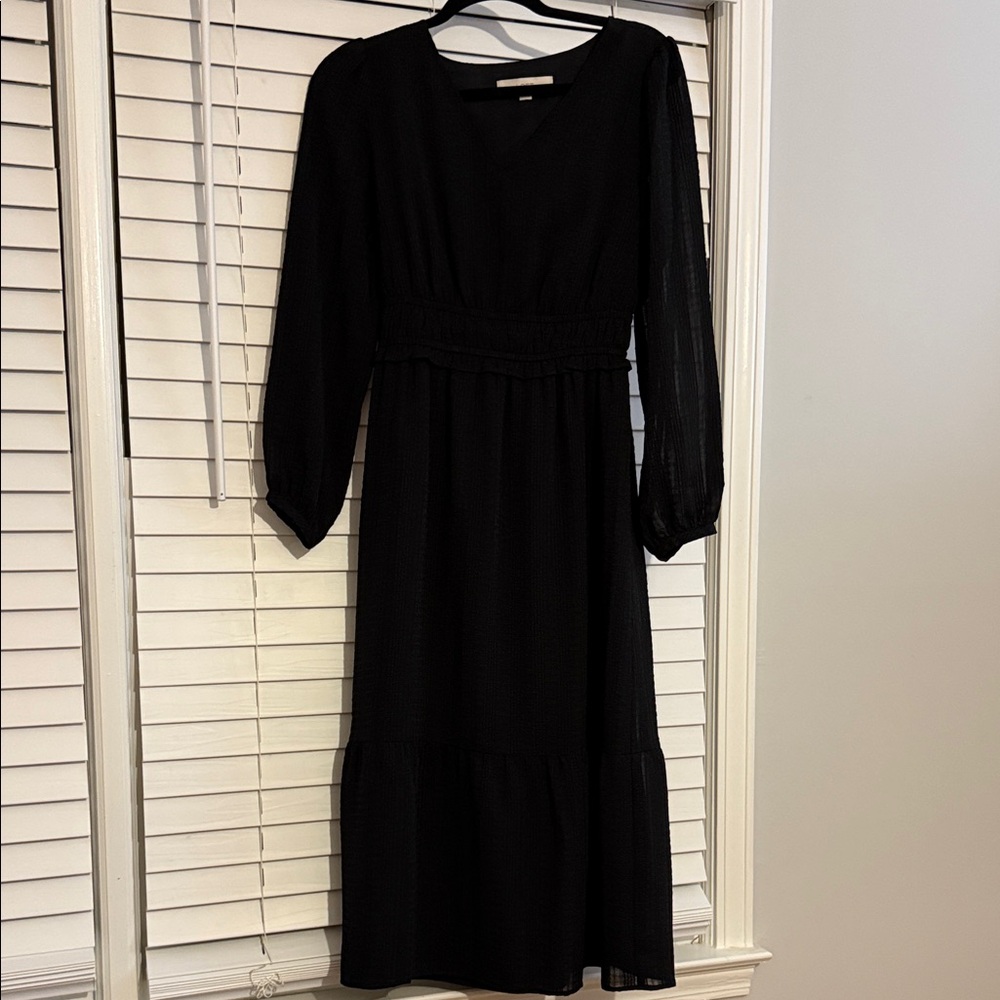 LOFT Black Long Sleeve Dress